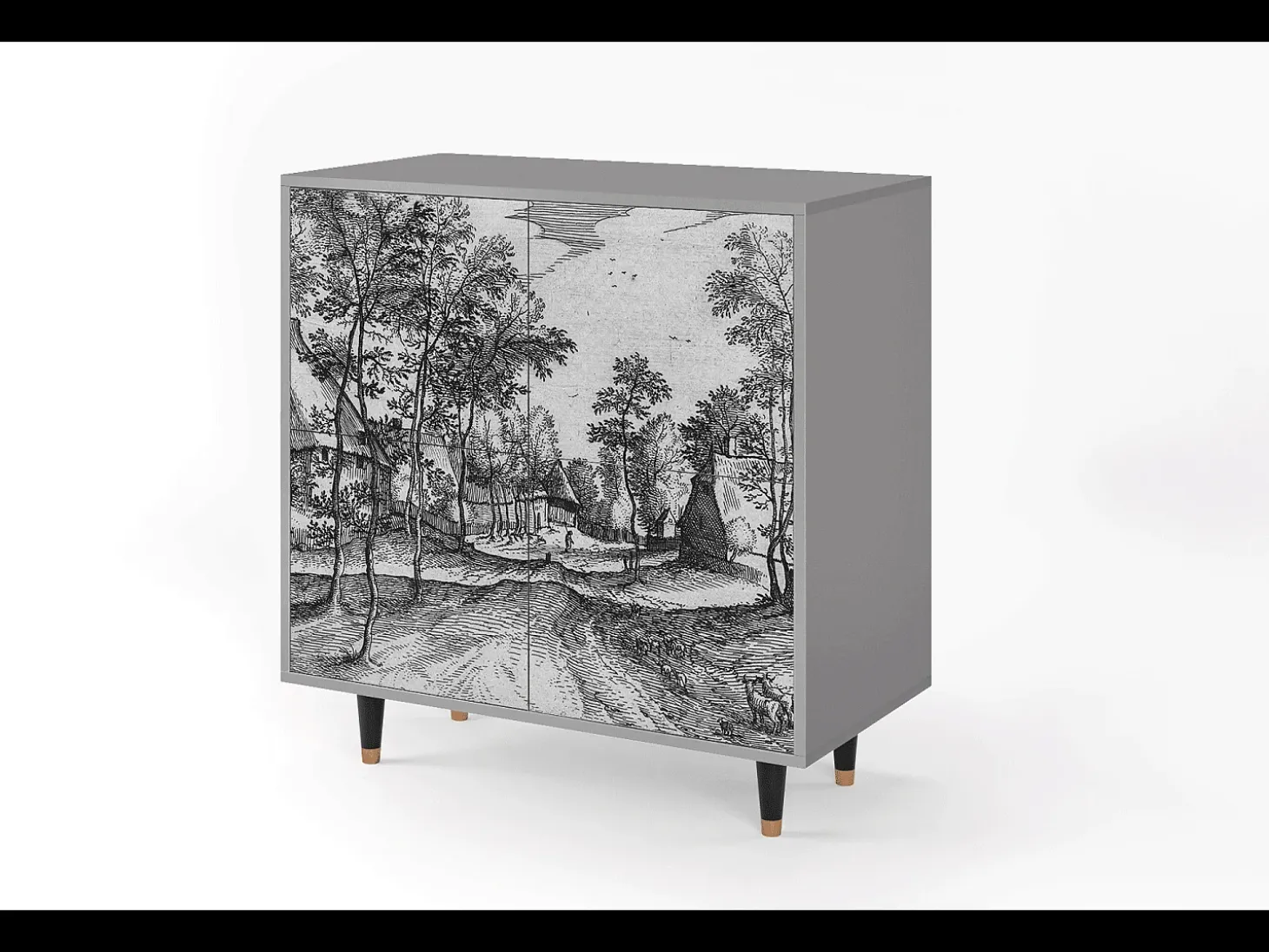 Aparador - 94x96x48 cm - BS3 - Village Road, Gris