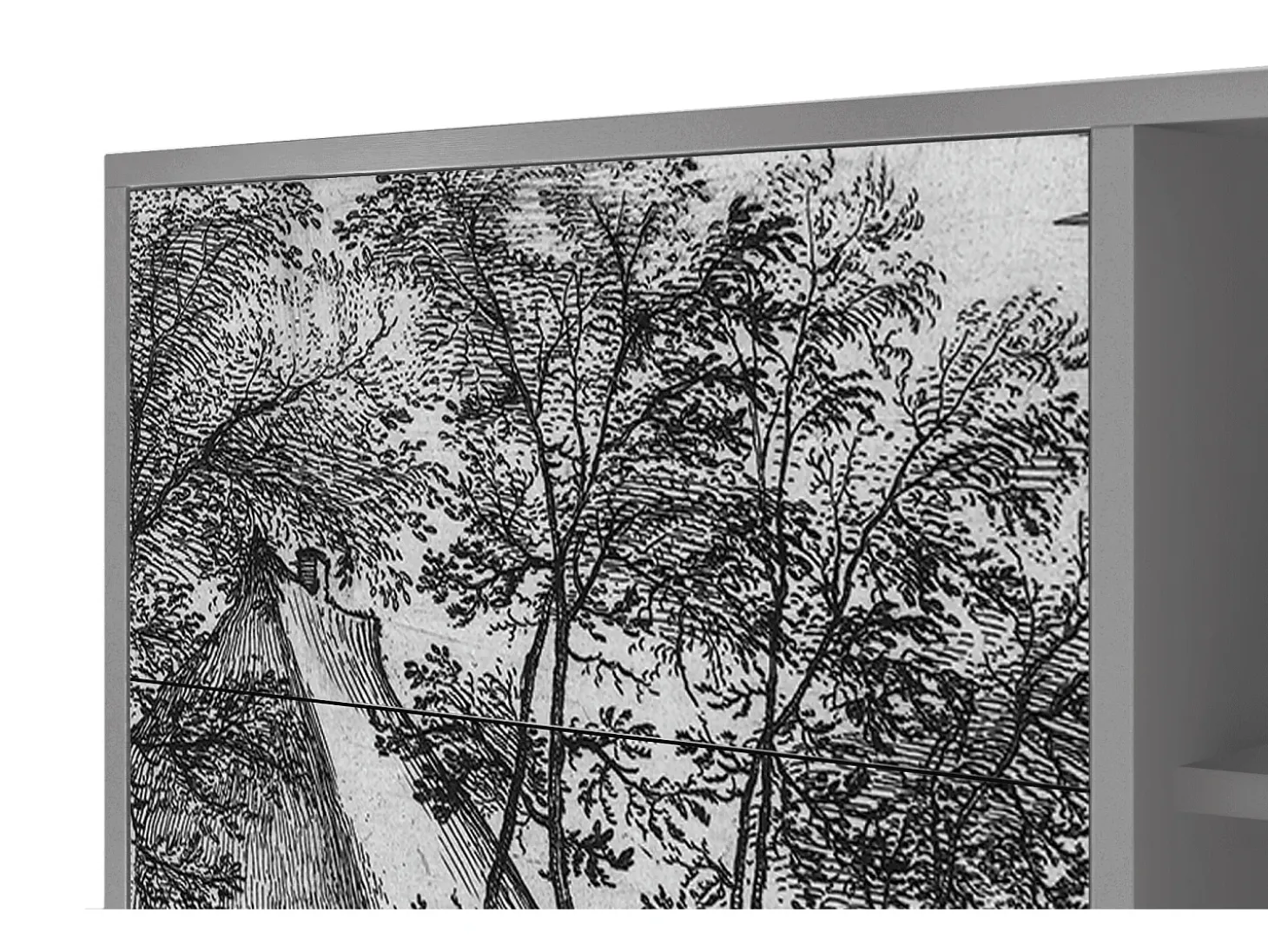 Aparador - 125x98x48 cm - BS2 - Village Road, Gris