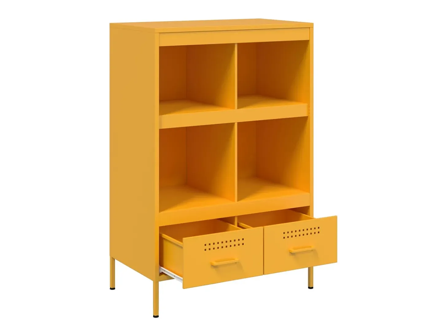 Aparador acero amarillo mostaza 68x39x101,5 cm