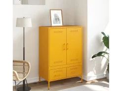 Aparador acero amarillo mostaza 68x39x101,5 cm