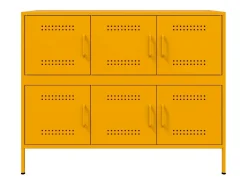 Aparador acero amarillo mostaza 100,5x39x79 cm