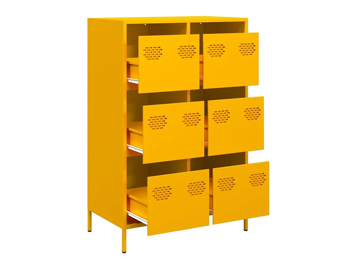Aparador acero amarillo mostaza 68x39x101,5 cm