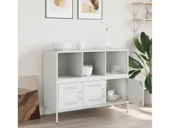 Aparador acero blanco 100,5x39x79 cm