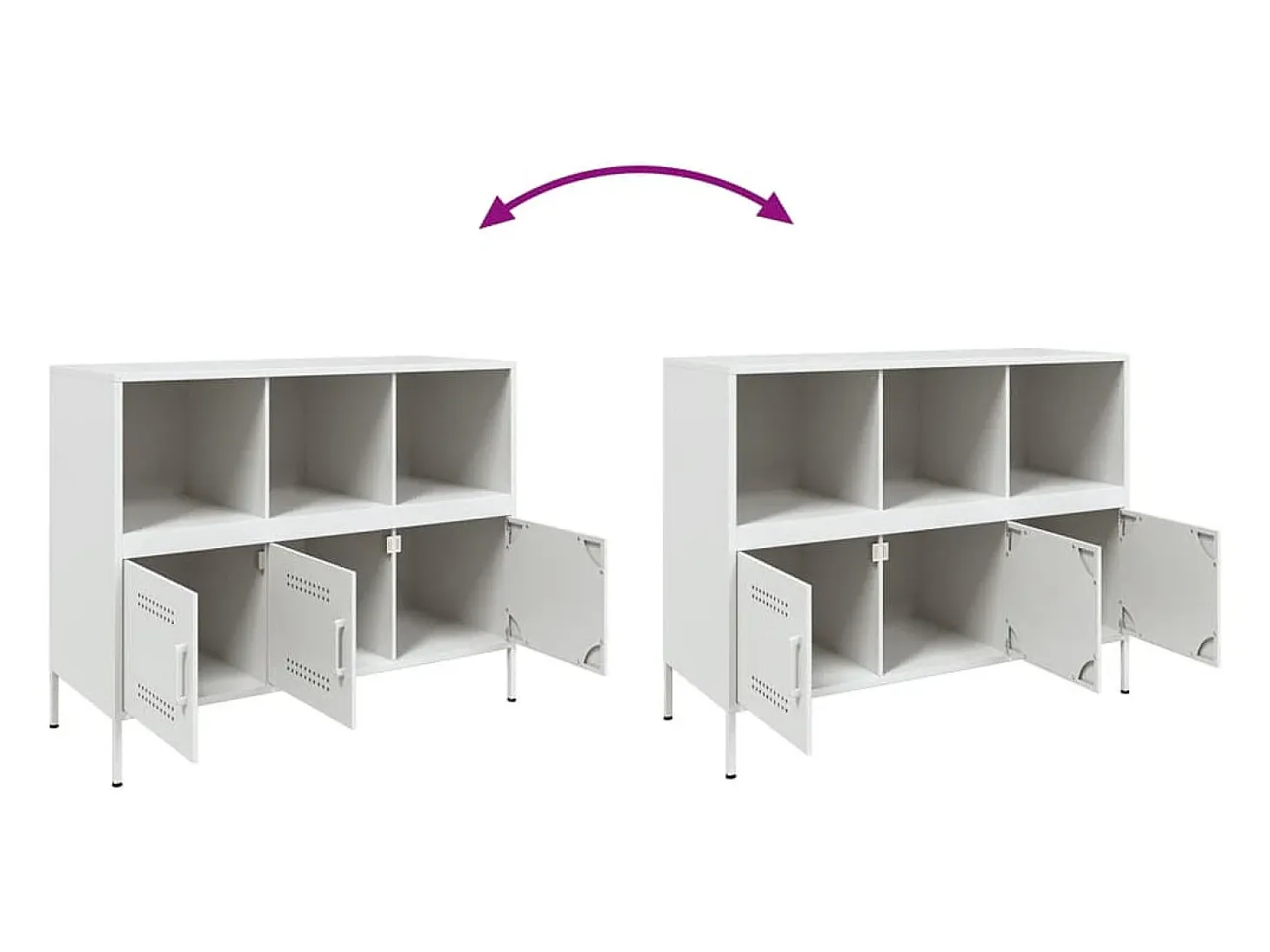 Aparador acero blanco 100,5x39x79 cm