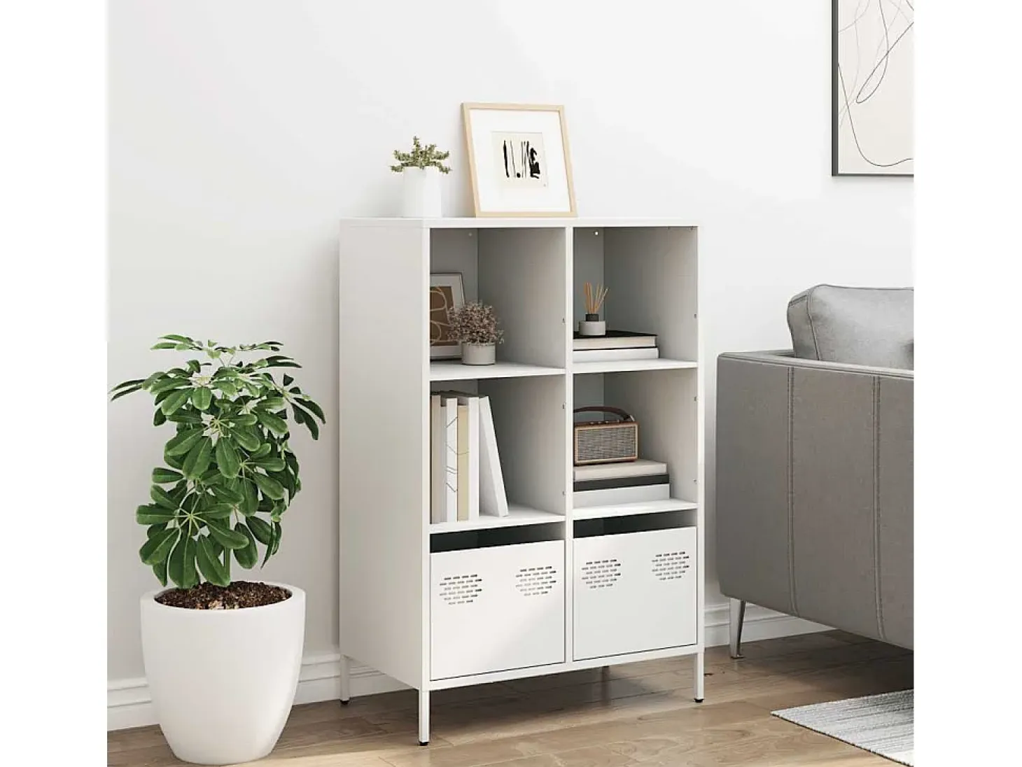 Aparador acero blanco 68x39x103,5 cm