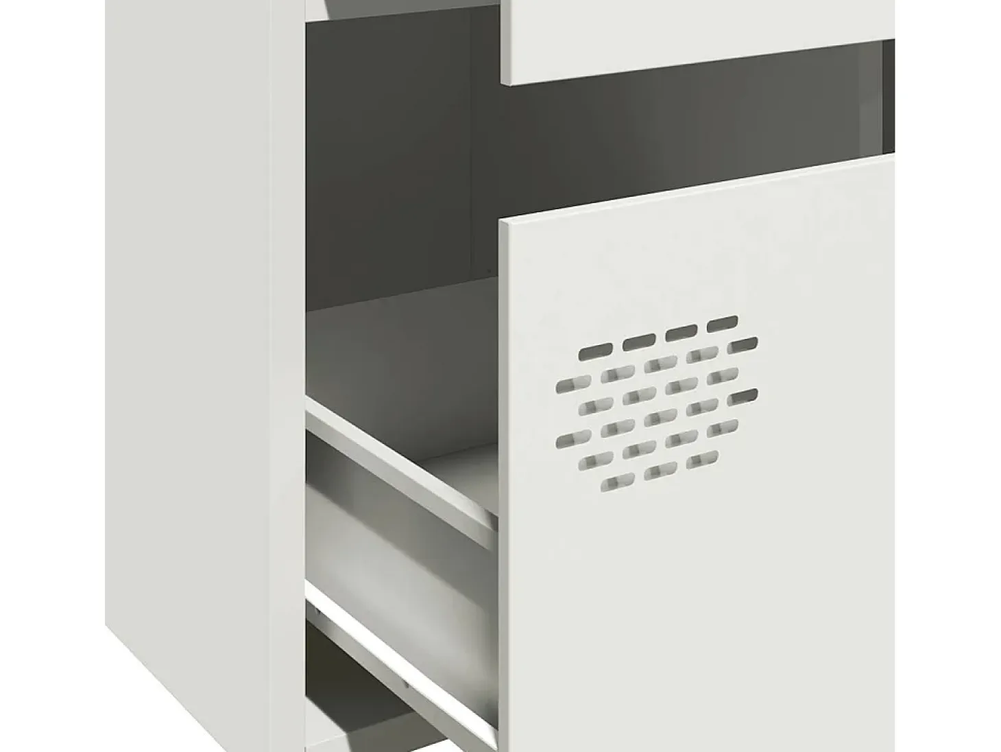Aparador acero blanco 68x39x101,5 cm