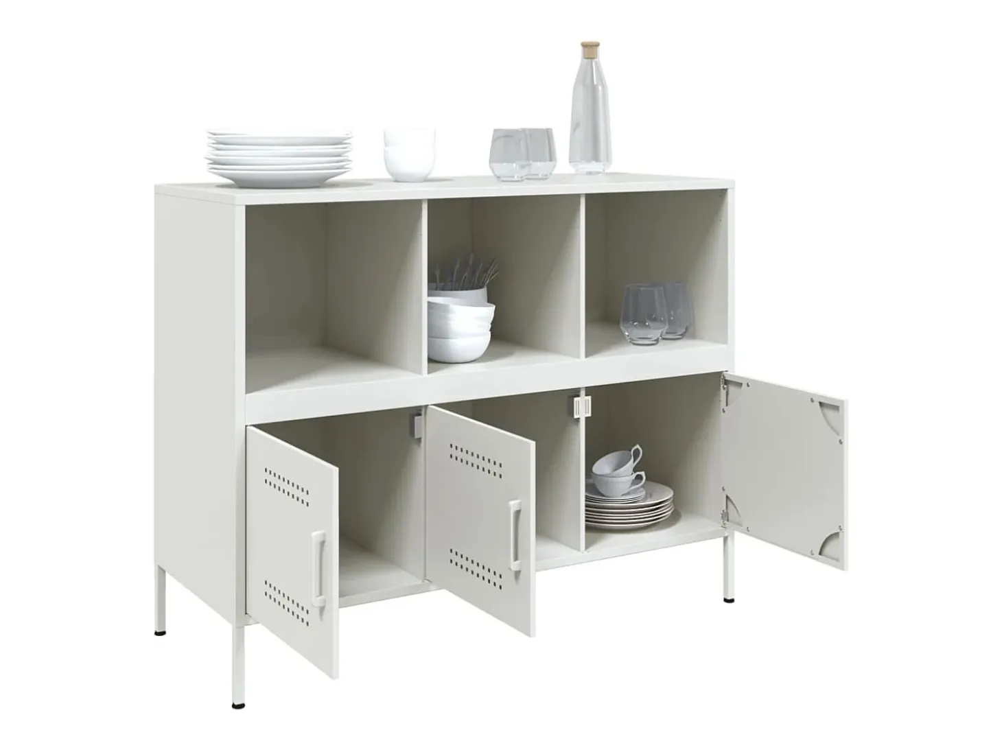 Aparador acero blanco 100,5x39x79 cm