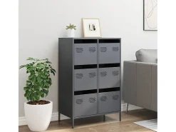 Aparador acero gris antracita 68x39x101,5 cm