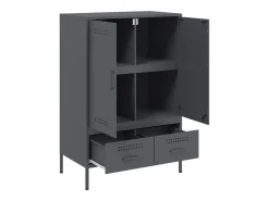 Aparador acero gris antracita 68x39x101,5 cm