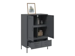 Aparador acero gris antracita 68x39x101,5 cm