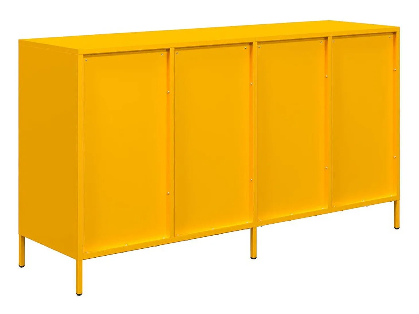 Aparador acero laminado en frío amarillo mostaza 135x39x73,5 cm