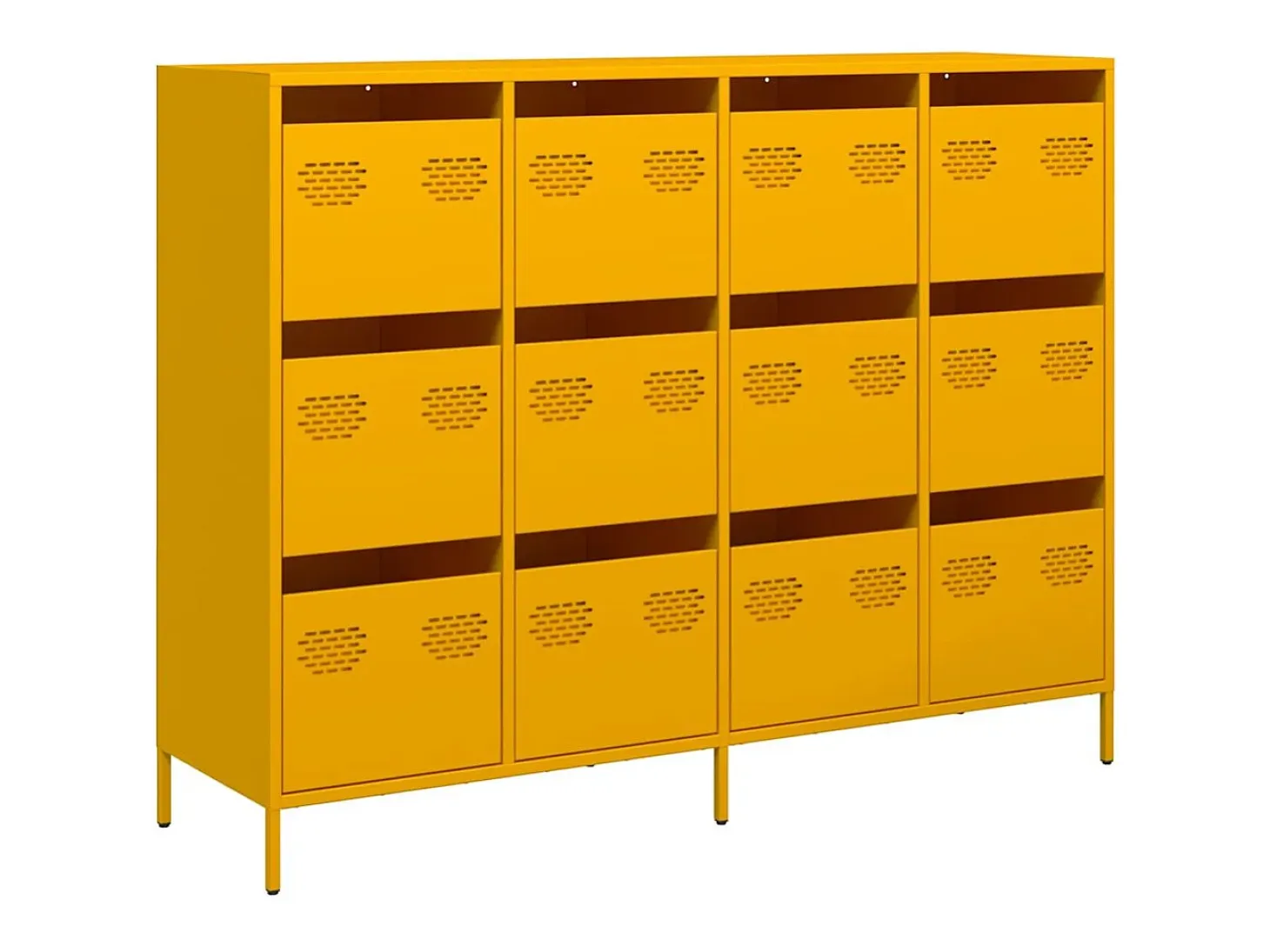 Aparador acero laminado en frío amarillo mostaza 135x39x103,5cm