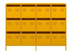 Aparador acero laminado en frío amarillo mostaza 135x39x103,5cm