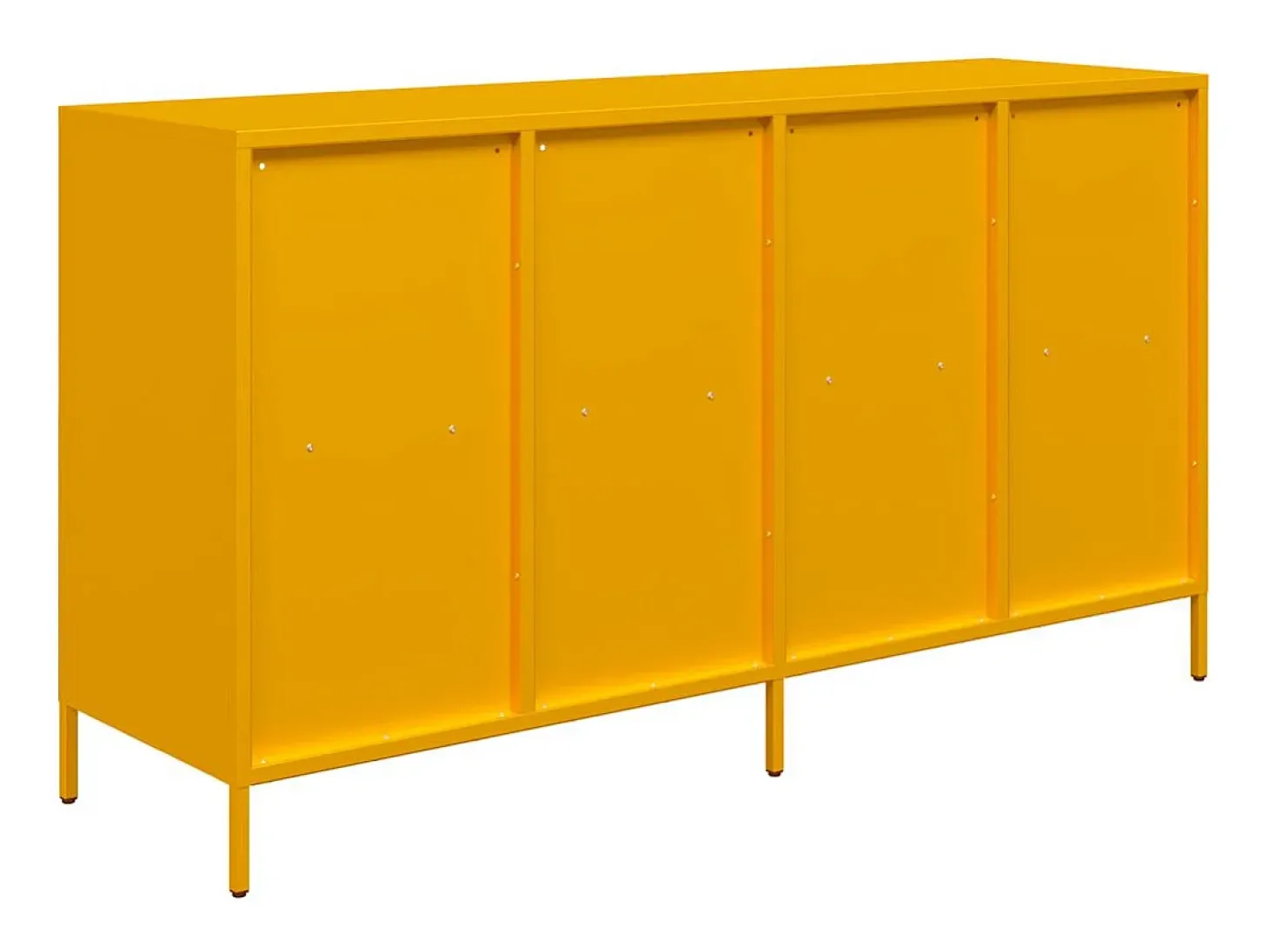 Aparador acero laminado en frío amarillo mostaza 135x39x73,5 cm