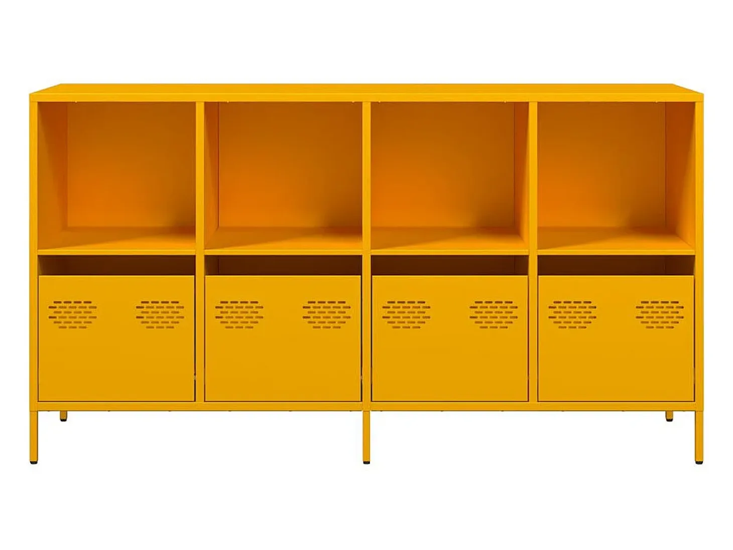Aparador acero laminado en frío amarillo mostaza 135x39x73,5 cm