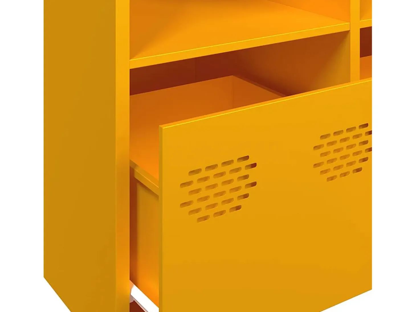 Aparador acero laminado en frío amarillo mostaza 135x39x73,5 cm