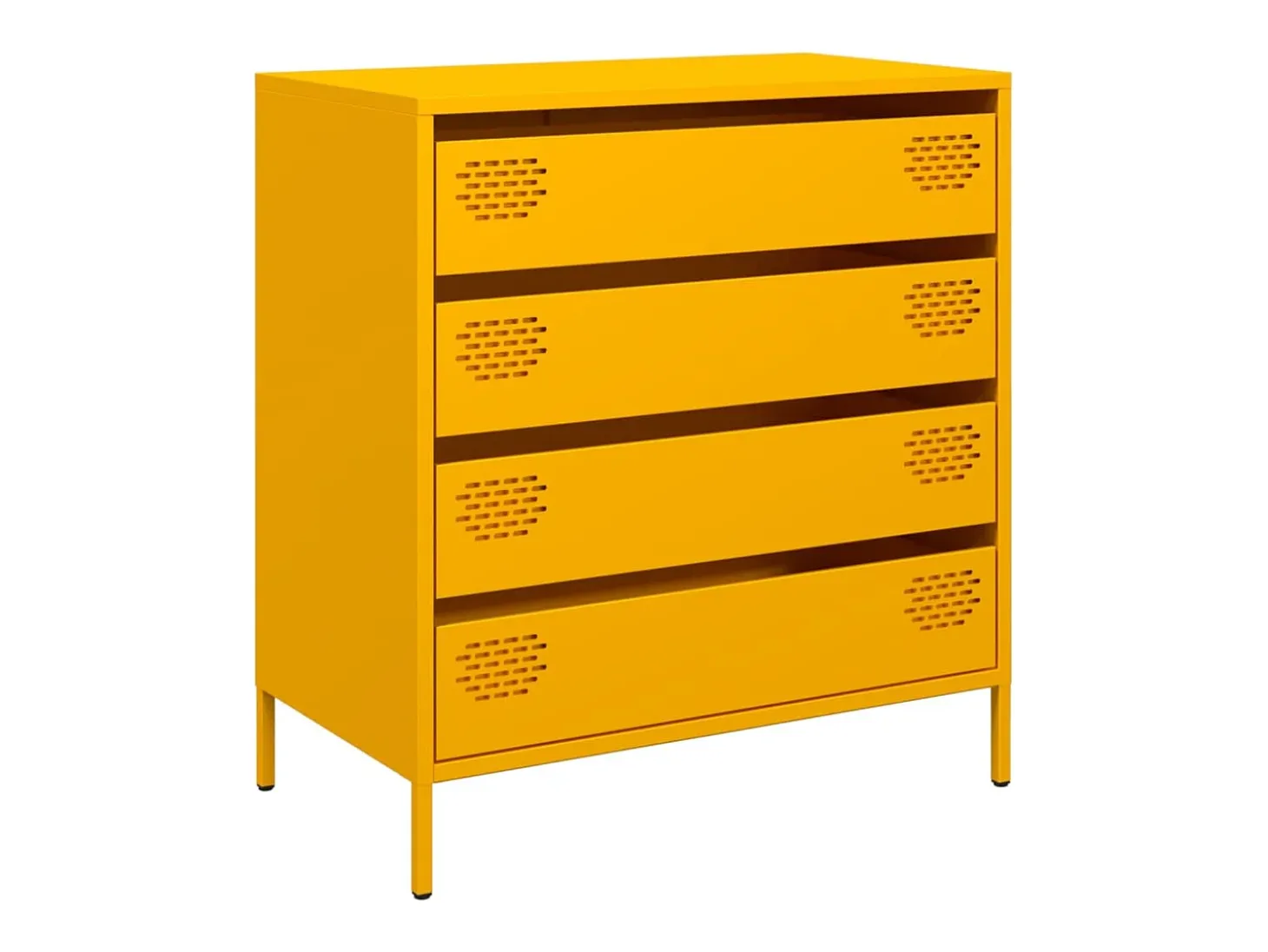 Aparador acero laminado en frío amarillo mostaza 68x39x73,5 cm