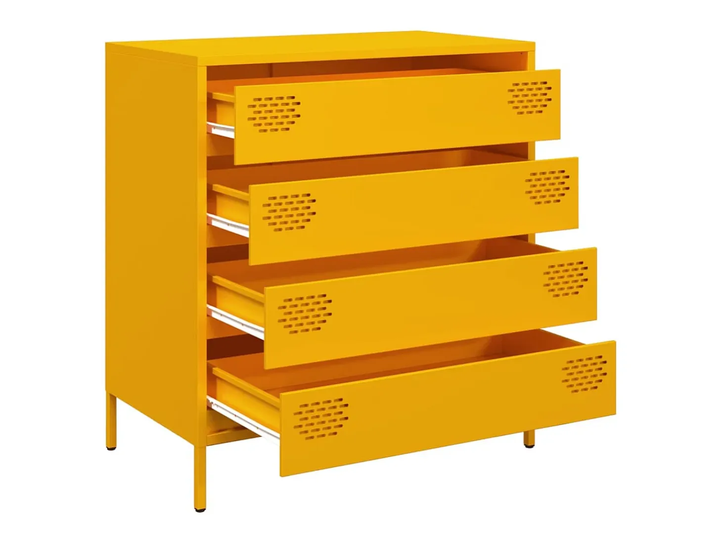 Aparador acero laminado en frío amarillo mostaza 68x39x73,5 cm