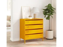 Aparador acero laminado en frío amarillo mostaza 68x39x73,5 cm