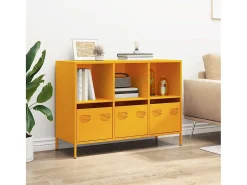 Aparador acero laminado frío amarillo mostaza 101,5x39x73,5 cm