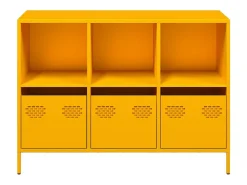 Aparador acero laminado frío amarillo mostaza 101,5x39x73,5 cm