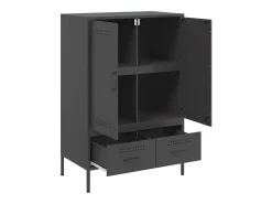Aparador acero negro 68x39x101,5 cm