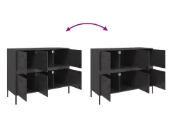 Aparador acero negro 100,5x39x79 cm