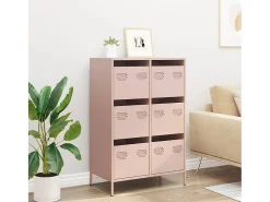 Aparador acero rosa 68x39x101,5 cm