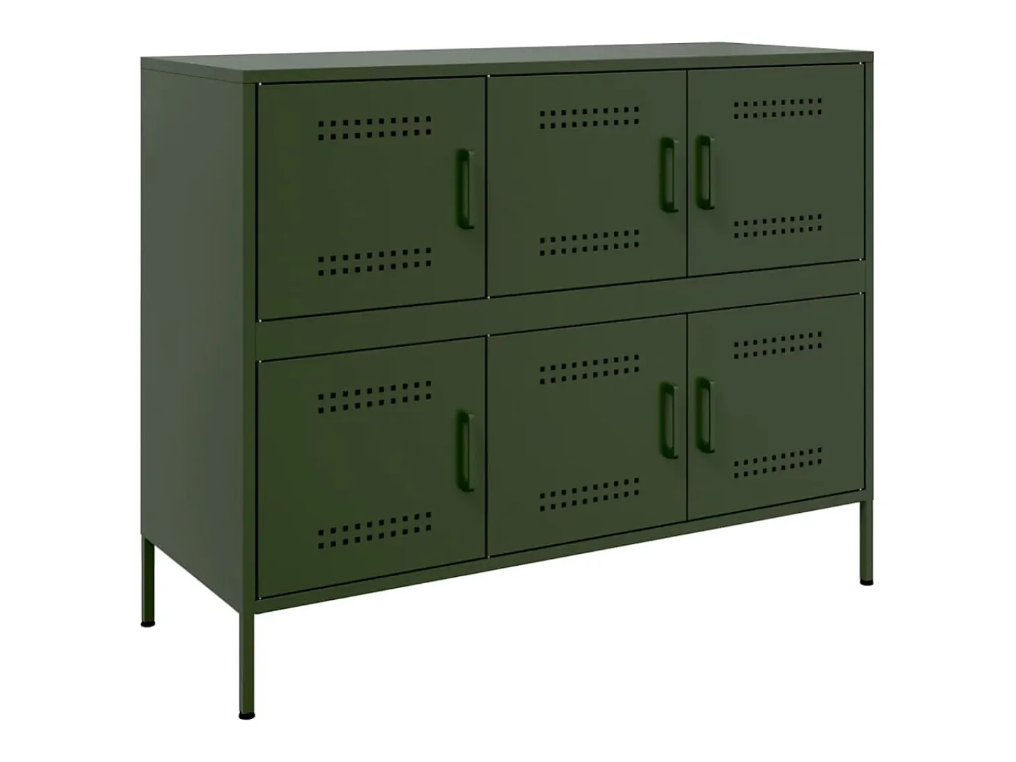Aparador acero verde oliva 100,5x39x79 cm