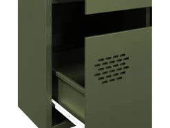 Aparador acero verde oliva 68x39x101,5 cm