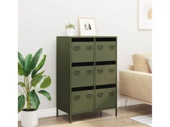 Aparador acero verde oliva 68x39x101,5 cm