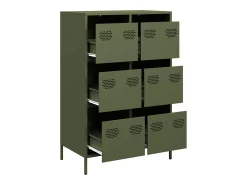 Aparador acero verde oliva 68x39x101,5 cm