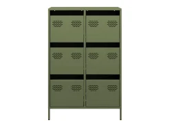 Aparador acero verde oliva 68x39x101,5 cm