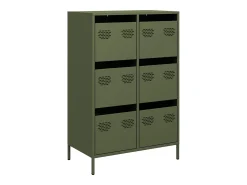 Aparador acero verde oliva 68x39x101,5 cm