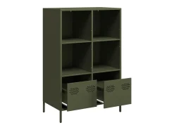 Aparador acero verde oliva 68x39x103,5 cm