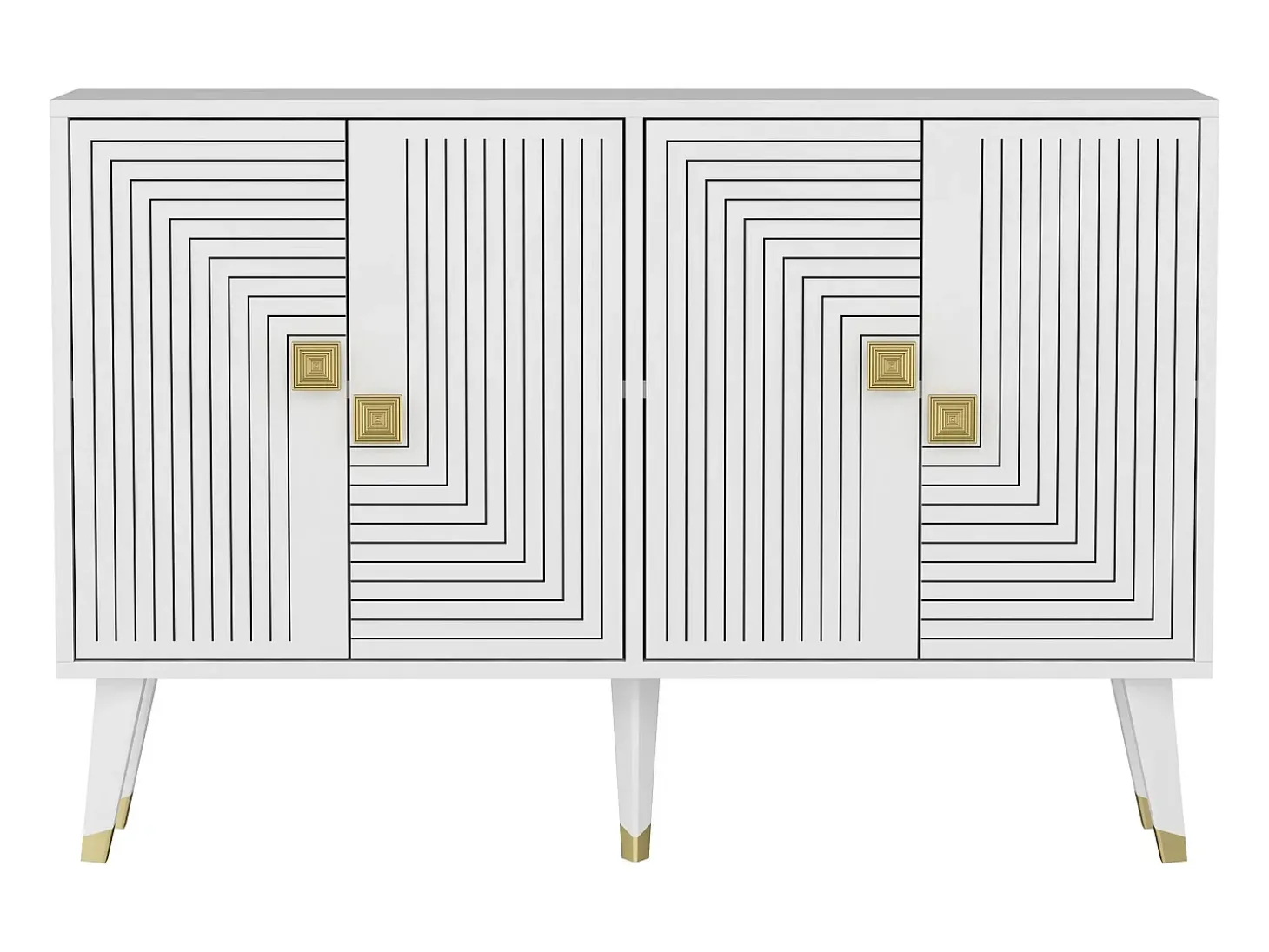 Aparador Ahart Blanco dorado120x30x80 cm