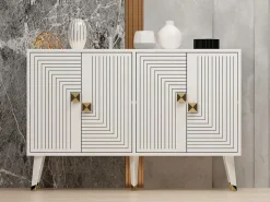Aparador Ahart Blanco dorado120x30x80 cm