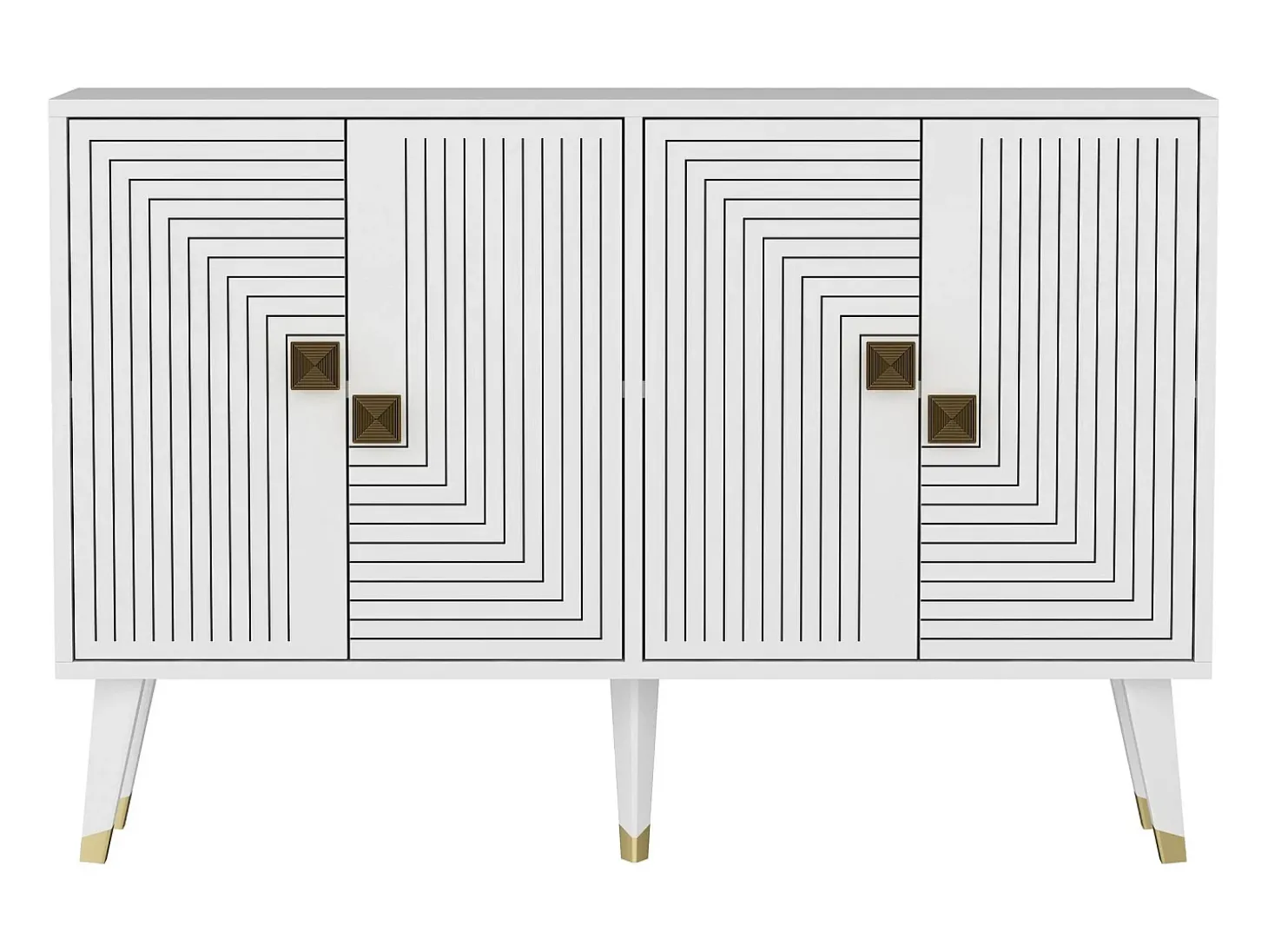 Aparador Ahart Blanco dorado120x30x80 cm