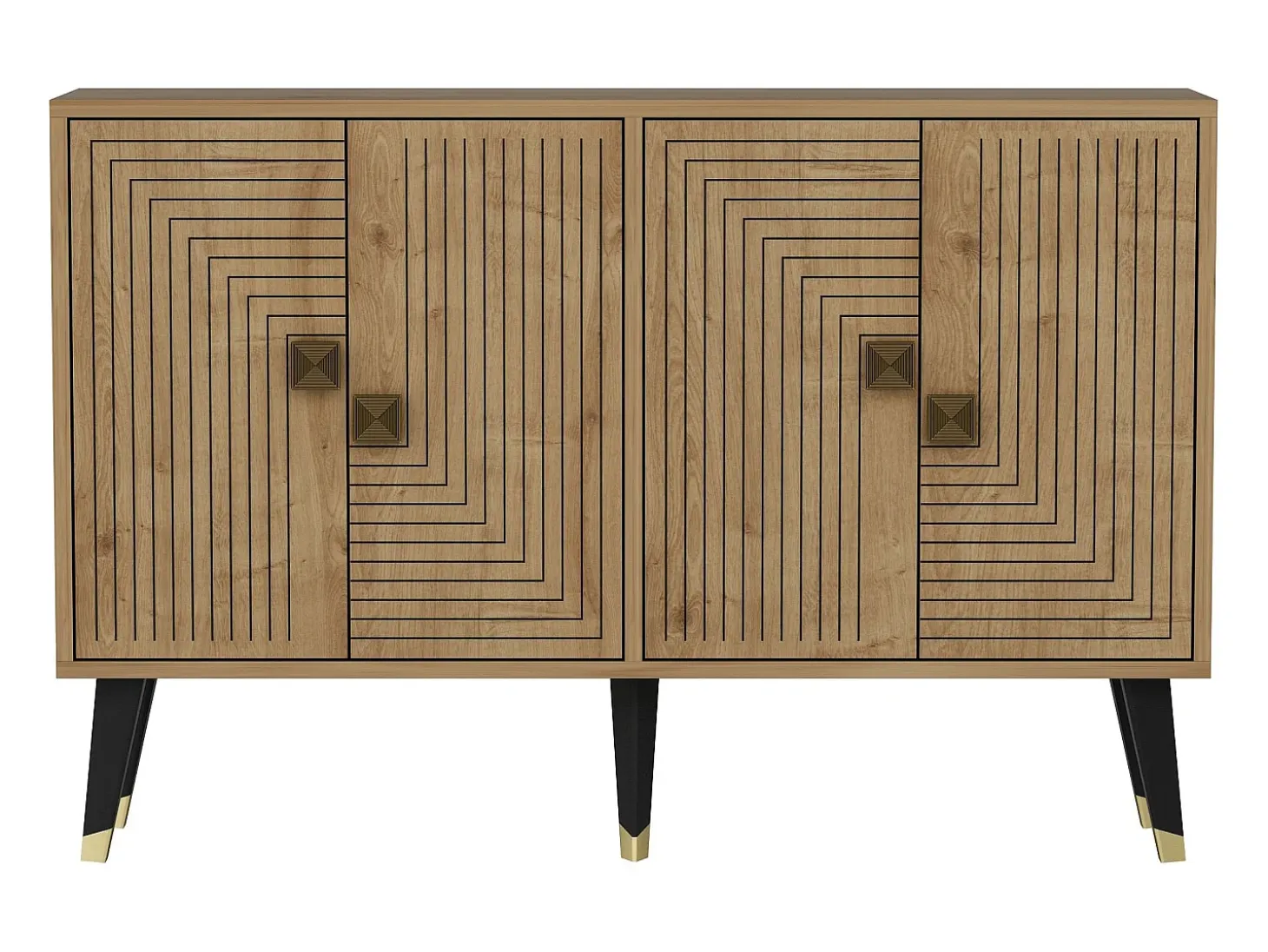 Aparador Ahart color roble Zafiro dorado120x30x80 cm