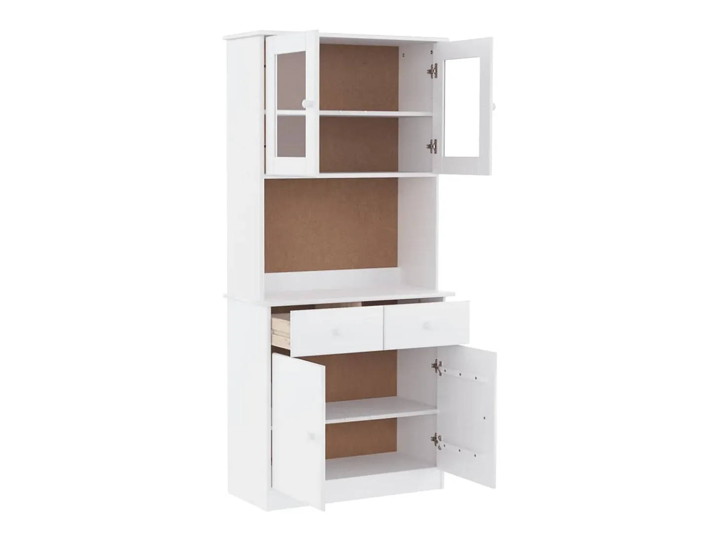 Aparador ALTA blanco 77x35x165 cm madera maciza de pino