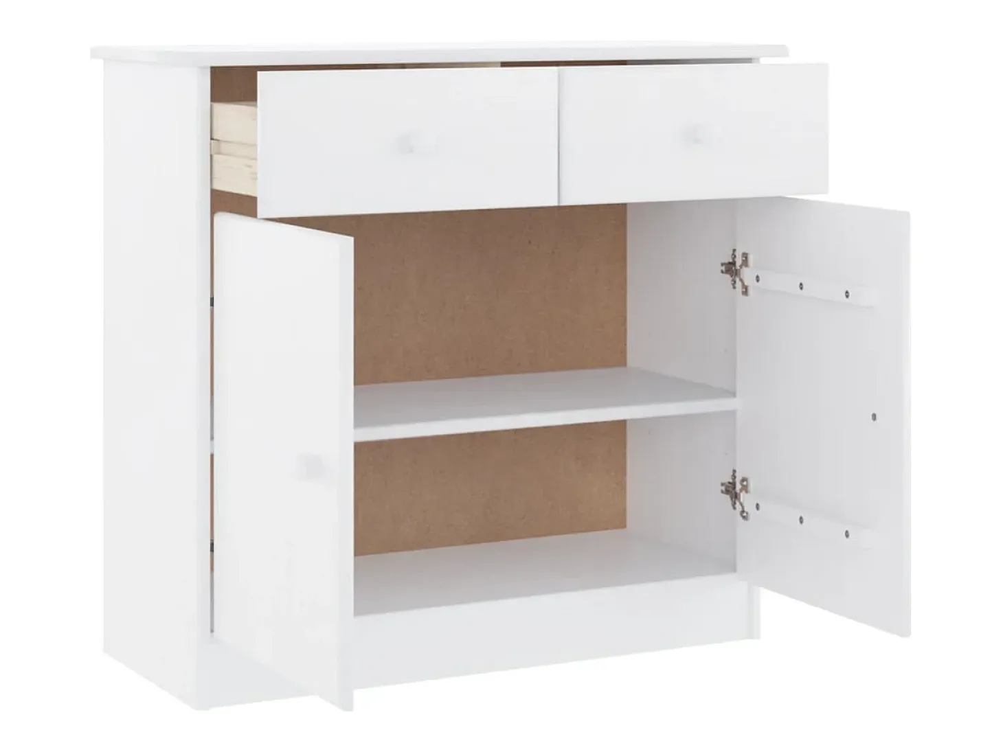 Aparador ALTA blanco 77x35x73 cm madera maciza de pino