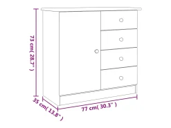 Aparador ALTA madera maciza de pino blanco 77x35x73 cm