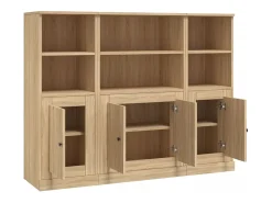 Aparador alto 3 piezas madera contrachapada roble Sonoma