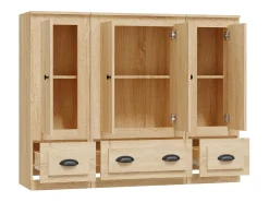 Aparador alto 3 piezas madera contrachapada roble Sonoma