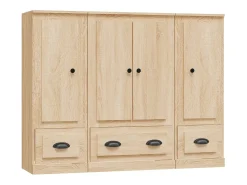 Aparador alto 3 piezas madera contrachapada roble Sonoma