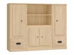 Aparador alto 3 piezas madera contrachapada roble Sonoma