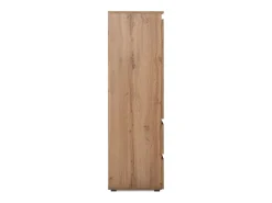 Aparador alto 3 puertas, 4 cajones y 5 baldas acabado roble - 116 cm