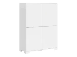 Aparador alto 4 puertas 90x35x120 cm Lumina blanco brillante