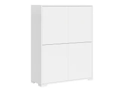 Aparador alto 4 puertas 90x35x120 cm Lumina blanco brillante