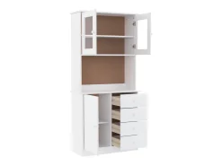 Aparador alto ALTA madera maciza de pino blanco 77x35x165 cm ES64812